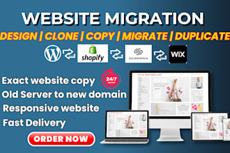 design clone migrate wix squarespace shopify to top selling wordpress website