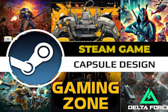 design steam capsule design for game and marketing banner