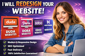 redesign duda website design dora website odoo website hostinger website