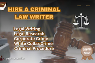 draft and research white collar crime and criminal procedure legal content