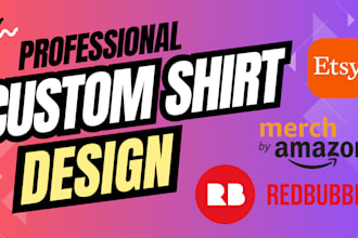 do trendy custom graphic t shirt and merchandise design