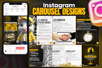 design instagram and linkedin social media post carousel design within 12 hours