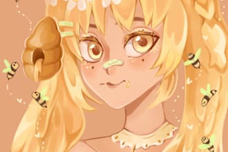 anime illustration, fan art, vtuber and oc art