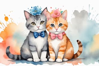 create whimsical watercolor and realistic 3d children story book illustration