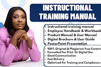 create training manual course content product manual employee handbook workbook
