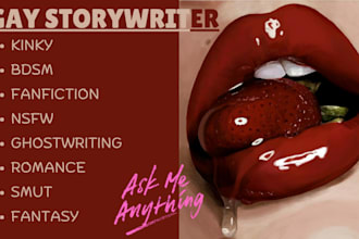 write nsfw fanfiction kinky romance ghostwriter gay lgbtq story erotica story