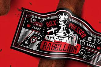 do creative cigar label, cigar band, cigar logo and cigar box design
