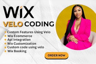 create custom wix velo code, API integrations, and database features