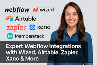 develop custom webflow cms membership lms website integrate airtable xano zapier