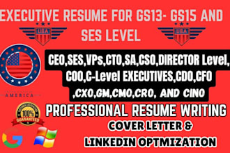write a professional executive resume, cover letter, linkedin opt