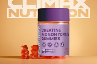 do premium supplement label packaging design 3d mockup