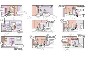 draw graphic novel, comic book, nsfw illustration storyboard, comic manga art