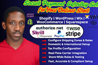 setup shopify woocommerce wix payment gateway paypal authorized stripe wise skri