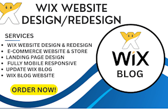 wix landing page design, wix ecommerce store, update wix blog, wix blog website