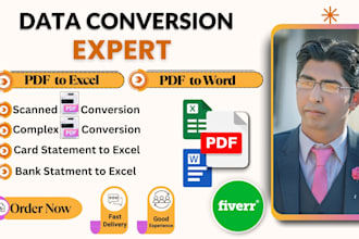 do fast and accurate PDF to excel,word, and data entry