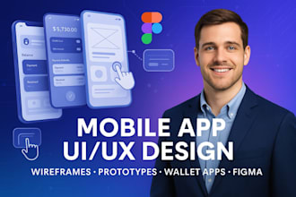 do mobile app ui ux design wireframe prototype figma wallet app