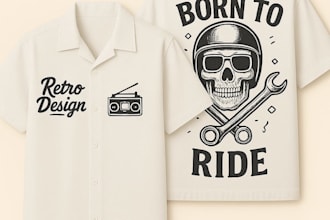 design custom retro t shirt graphics for your brand