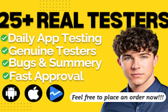 provide 12 or 20 real testers for google play console closed app testing