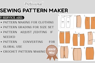 be your unique sewing pattern garment design pattern for any clothing apparel