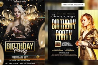 design birthday flyer event comedy dj night club, party nightclub concert flyer