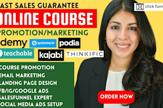 udemy course promotion teachable fitness trainers course kajabi sales funnel