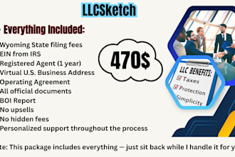 register your wyoming llc with ein, virtual address, and registered age included