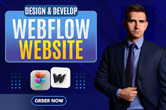build a responsive figma or webflow website, develop or clone animated website