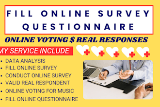 fill create and conduct online survey, questionnaire to complete 500 response
