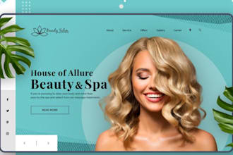 design beauty website, cosmetic website, salon website, spa website