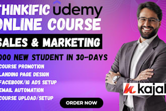 do thinkific course marketing udemy online course promotion kajabi sales funnel