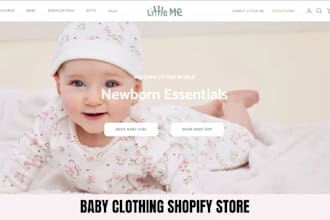 design baby clothing shopify store kids wear dropshipping store baby website