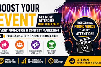 boost event promotion concert marketing, event promo video creation professional