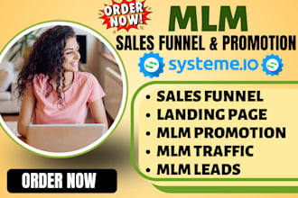 do systeme io mlm sales funnel, syteme io landing page  for mlm link promotion