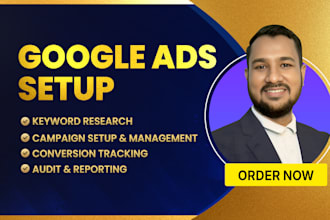 setup and manage google ads, adwords ppc campaign as ads manager
