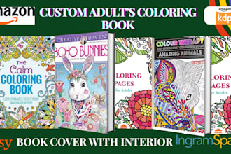design adult coloring pages adult coloring book book cover activity book for KDP