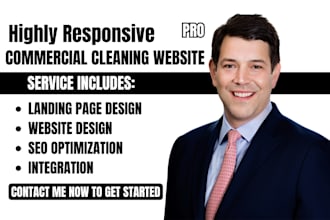 design commercial cleaning website, office cleaning website, residential website