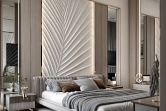 do bedroom interior design with 3d visualization