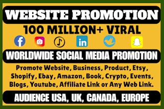 promote your website business blogs amazon product etsy book event or any link