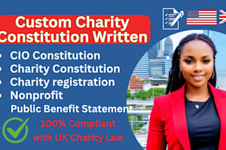 write your UK charity constitution and complete the registration