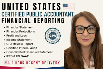 prepare CPA balance sheet, profit and loss, bookkeeping, financial projections