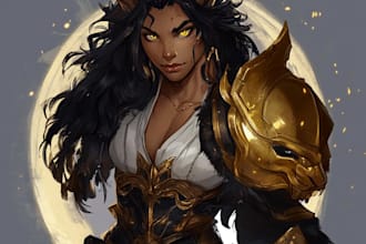make a unique original dnd fantasy character art illustration