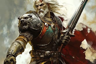 do a dragons art and dnd character fantasy concept art  illustration