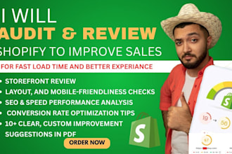 review audit your shopify store suggest 10 improvements for ways to boost sales