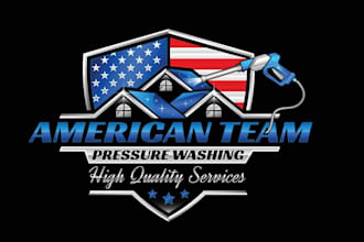 design modern pressure washing logo in illustrator design