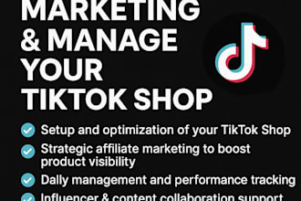help you with tiktok shop affiliate marketing and manage your tiktok shop