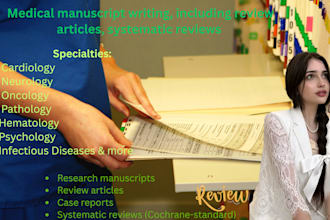 offer medical manuscript writing, including review articles, systematic reviews