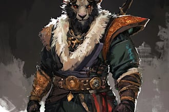 draw character art for your role playing, fantasy character dnd character