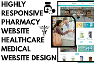 build dynamic pharmacy website medical website healthcare medicure website