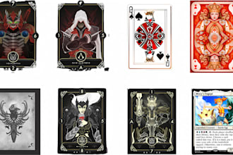 design your custom card game with gameplay, illustrations, box, and rulebook