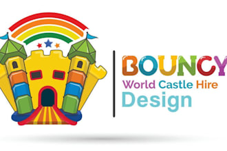 design awesome bounces house logo in 24 hour